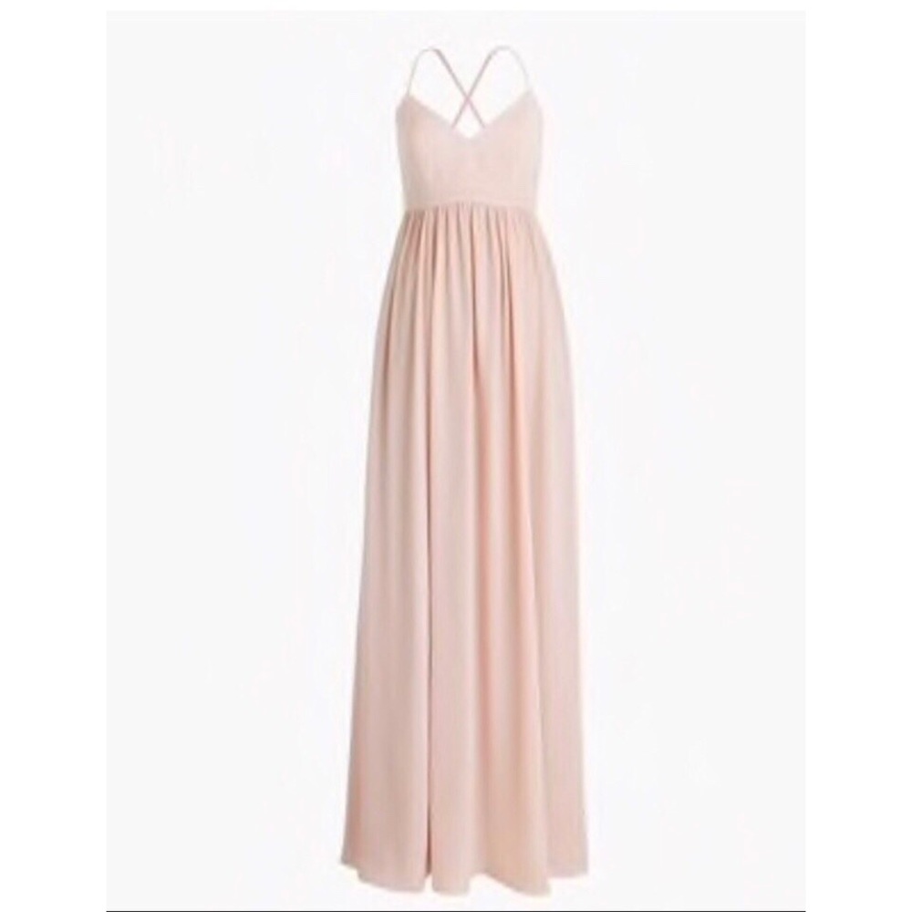 JCrew-Long flowy blush dress
